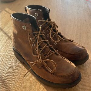 Sorel Men's Caribou Moc Waterproof Boots in tan leather